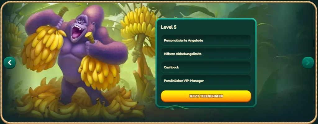 GoKong Casino VIP Level 5 Vorteile mit Cashback und persönlichem VIP Manager